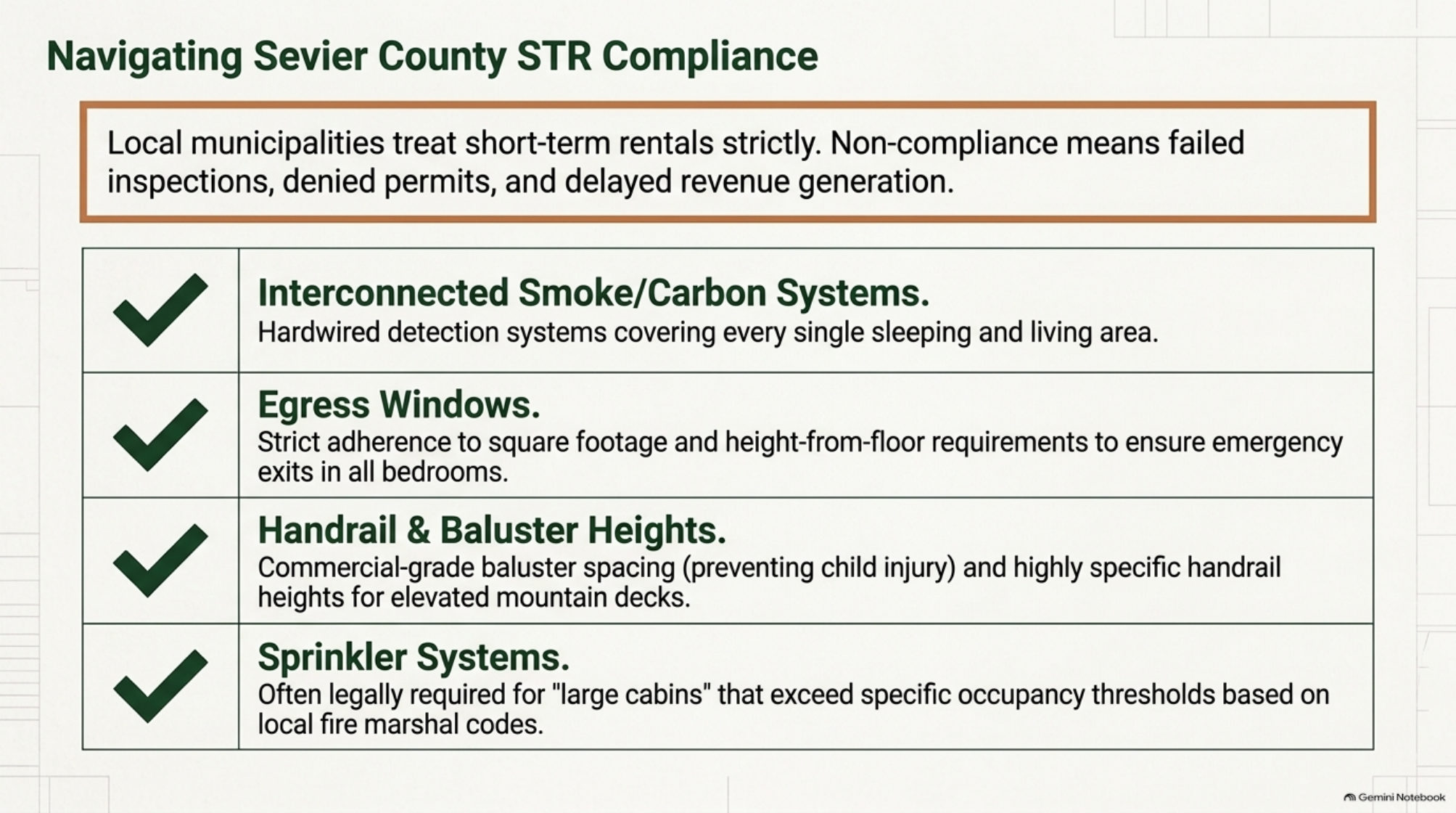 Blueprint slide 6: navigating Sevier County STR compliance